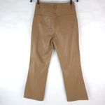 ZARA Pants Womens 4 (27x25.5) Vegan Brown Faux Leather Flare Mid Rise Photo 1