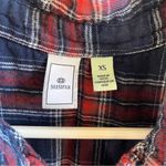 Susina Dress Red & Blue Plaid Short Sleeves Button Down Sz XS GUC Flannel Style Photo 3