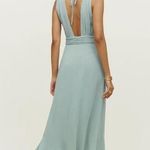 Reformation NEW Green Rosalind Halter Plunge V Cocktail A Line Maxi Dress Size 2 Photo 10