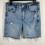 Old Navy 10 Denim Shorts Distressed Stretchy Holes Rips High Rise Spring Summer Photo 0