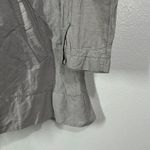 Eileen Fisher Rumpled Hooded Jacket Cotton Metallic Lightweight Small Gray Snap Photo 6