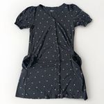 Garnet Hill  Dress S Green Tencel‎  Black White Ukraine Pockets Puffy Sleeves Photo 3