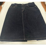 Lauren Ralph Lauren Denim midi Skirt size 8 Blue dark wash Photo 4