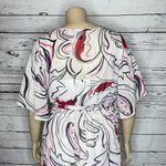 Ashley Stewart Size 14/16 White Printed Surplice V-Neckline Dress w/ Tie Belt Photo 5