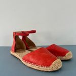 Eileen Fisher Lala Red Orange Leather Espadrille Flats Photo 1