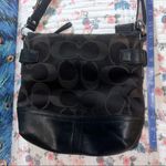 Coach Vintage Sateen Monogram and Leather/Silver Chain Shoulder/Crossbody Bag Photo 10