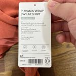 Athleta  Purana Wrap Sweatshirt 3XL NWT $89‎ Orange Cris Cross Hood Knit Photo 8