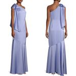 Aidan Mattox Oversized Bow Evening Dress One Shoulder Maxi Gown Lilac Size 10 Photo 1