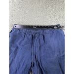 Jones New York Sport Pants Women Large Mid Rise 100% Linen Cropped Solid Blue Photo 2