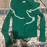 Baum und Pferdgarten ruffle asymmetrical cardigan, size small Green Photo 4