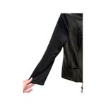 Alfani Mixed Media Faux Leather and Viscose Jacket Women's Size 1X Zipper Front Black Photo 1