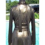 Cache Luxe Metallic Elaborate Ruched Top Tunic Event Scarf Wrap Stretch $158 NWT Photo 6