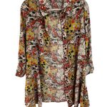 Natural Life  Shirt Dress Floral Retro Womens Size Large Orange Cream Photo 3
