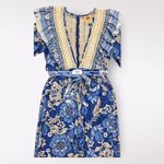 Farm Rio  Full of Flowers‎ Jumpsuit Blue Crochet Lace Size M Photo 9