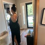 Revelry Black Floral Velvet Dress Bridesmaid Size 18 Photo 4