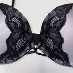 Victoria's Secret  Silver Bra Black Lace bombshell plunge 34A padded adjustable Photo 1