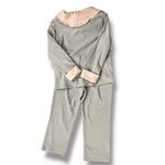 PajamaGram Cozy Womens Pajama Set Pajamas for Women Baby Blue & White Med Photo 1