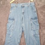 Old Navy Mid Rise Baggy Cargo Wide Leg Barrel Womens Size 12 Photo 2