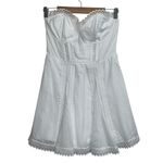 NEW NWT Charo Ruiz Ava Short Strapless Lace Eyelet Dress In White Size M Photo 3