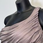 Cache NWT  One-Shoulder Ruched Dress with beaded details Size 12 in Mink Photo 3
