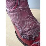 Mark Nason Red Leather Boots Womens 6 Ankle Roses Rocker Vero Cuoio Italy Boho Photo 4