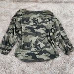 Moda  Green Camouflage Balloon Sleeve Top Size Medium Photo 5