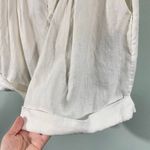 Farm Rio  Women White 100% Linen Folded Hem High Waisted Shorts Size L Photo 5