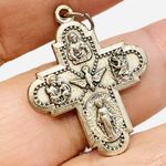 Italy Catholic 5 Way Protection Cross Five Way Religious Medal Lucky Charm #1404 Photo 1