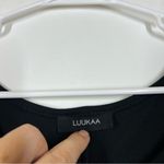 LUUKAA Long Sleeve Mesh Jersey Knit Lagenlook Dress Size 4 Black Photo 9