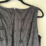 Old Navy  Dress Womens‎ 16 Black Sleeveless Floral Eyelet Embroidered Midi Cotton Photo 7
