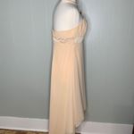 Alfred Angelo Champagne Chiffon Overlay Formal Prom Hi/Lo Strapless Dress M Photo 11