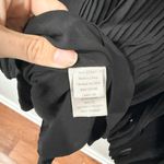 Ecru Designs Black Ruched Chiffon V-Neck Blouse | Size L Photo 5