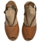Andre Assous Dainty Womens Leather‎ Slingback Espadrille Wedge Sandal Sz 6 Shoes Brown Photo 1