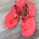 Coach  Coral Patent Leather Thong Sandals Womens 10 Catherine Gold Hardware Photo 0