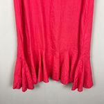 Terzo Millennio Linen Dress Womens Small Coral Red Ruffle Lagenlook Tank Italy S Photo 4