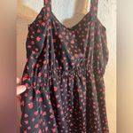 Bar III  Black Dress with Red Cherries Pattern summer mini lined beach resortwear Photo 6