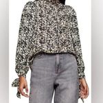 Topshop  Black Pintuck Pleated Drama Balloon Sleeve Blouse Photo 0