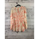 Fantastic Fawn Women's Long Sleeve Tee L Off-White Coral Tie-Dye Photo 9