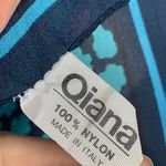 Vintage Long Scarf Floral‎ Pattern Print Blue Red Rectangle Retro Raw Edge 11x54 Photo 2