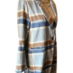 Sage NWT Plaid Blue Brown Coat Sz Medium Photo 15