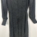 Madewell  Tie Waist Midi Dress Dot Black Long Sleeve A Line Godet Small NWT Photo 10