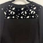 Maje  Glycine Black Long Sleeve Crepe Mini Dress with Velvet Trim Size M Medium Photo 3