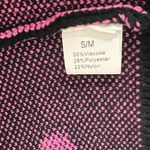 Shirley & Stone Black Cardigan Sweater Pink Daisy Floral Open Front Size Medium Photo 7