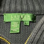 Ralph Lauren Lauren  Vintage Size L Navy Blue Cotton Knit Sweater Zip Up Cardigan Photo 8