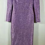 Oscar de la Renta Lame Column Gown Maxi Dress Metallic Lavender 6 NWT Photo 8