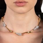 Alexis Bittar NWOT  Gold and Silver Crystal Necklace Photo 2