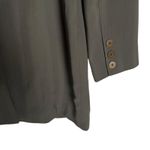 Georgiou Studio Olive Green Tonal Striped Peak Lapel Long Blazer Jacket Size 8 Photo 6