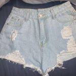 Romwe Light Washed Denim Shorts Photo 0