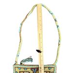 Vintage 90s Beaded Green Blue Brown Cream Zipper Shoulder Bag Jute Purse Photo 1