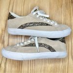 Madewell Sidewalk Low Top Tan Suede Glitter Casual Sneakers Photo 6